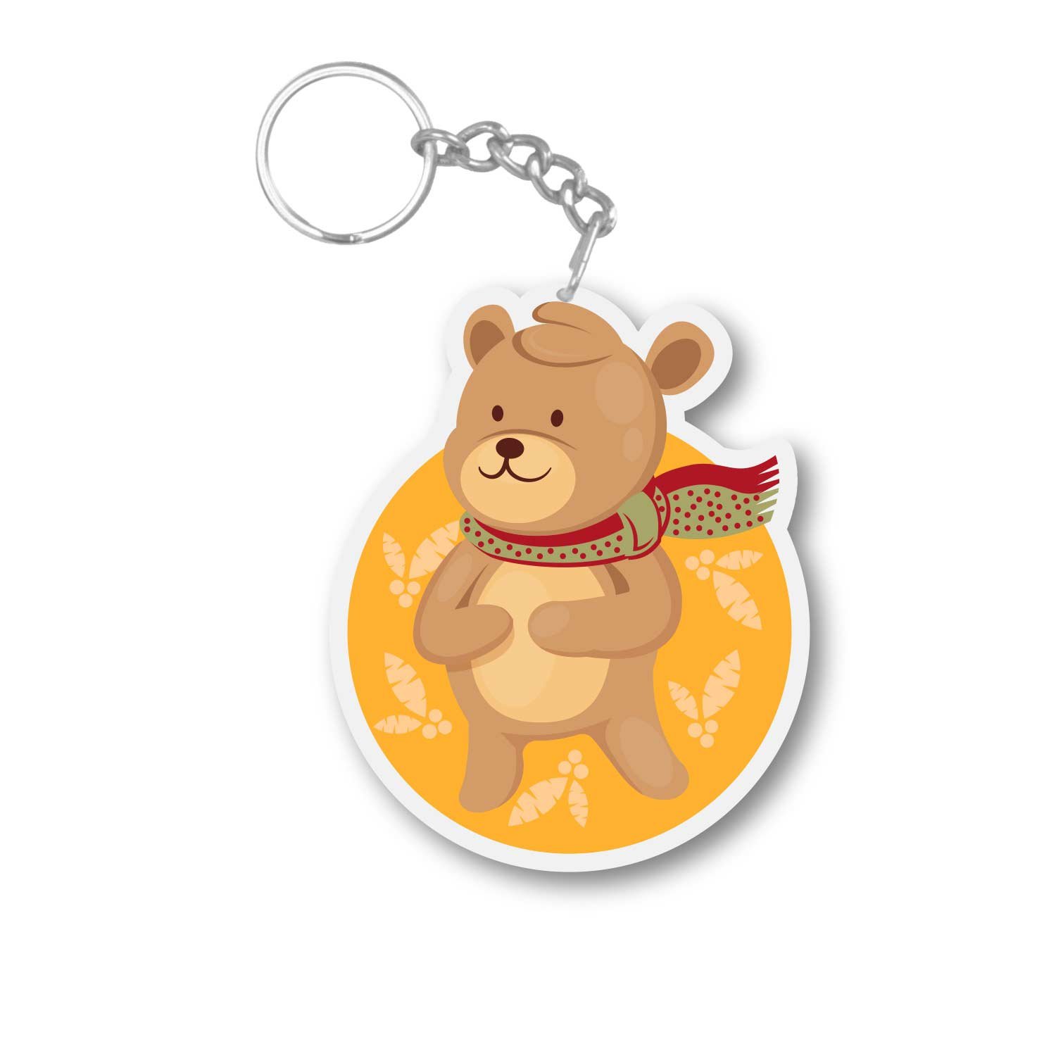 wholesale Bear Keychain Key Ring with Pendant Chain Wrist Strap Blue