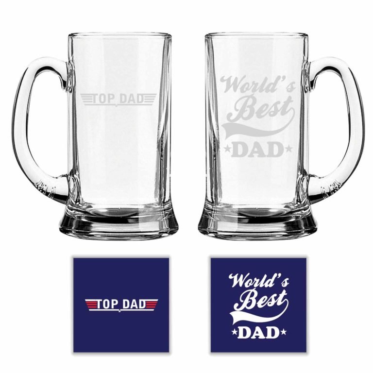 World Best Dad Beer Mug Set of 2