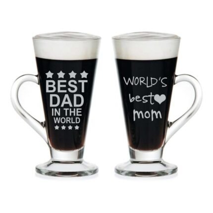 Best Mom Dad Ever Engraved Tea Mugs Set of 2