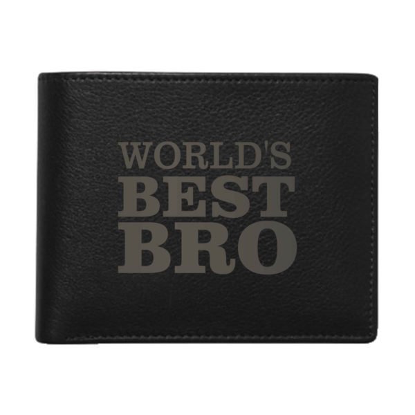 Worlds Best Bro Men's Leather Wallet for Brother