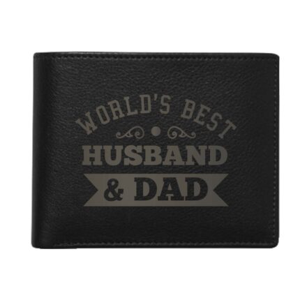 World's Best Husband & Dad Men's Leather Wallet