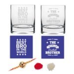 Engraved Worlds Greatest Brother Whiskey Glasses Set of 2