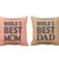 Worlds best Mom Dad Cushion Cover Set of 2