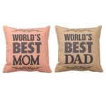 Worlds best Mom Dad Cushion Cover Set of 2