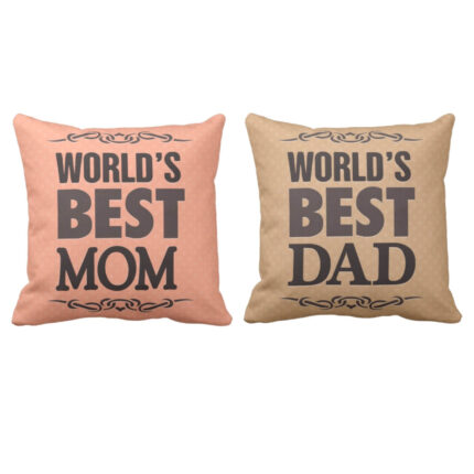 Worlds best Mom Dad Cushion Cover Set of 2