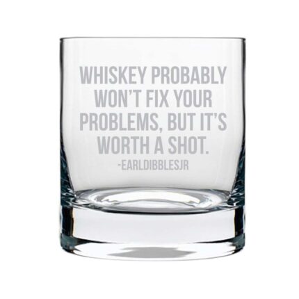 Worth a Shot Engraved Whiskey Glass - Image 2