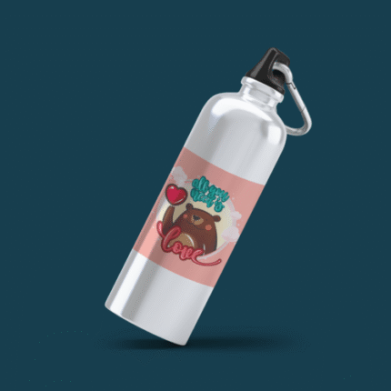 Girlfriend Wife Cute All You Need is Love Teddy Stainless Steel Sipper Water Bottle - 600 ml