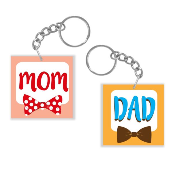 Awesome Mom Dad Couple Keychain Keyring