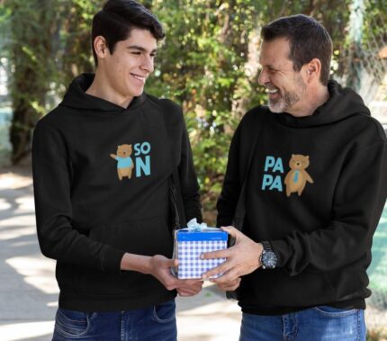 Bear Papa Bear Son Family Sweatshirt Hoodies for Men and Kid