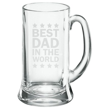Engraved Best Dad in the World Beer Mug - Image 4