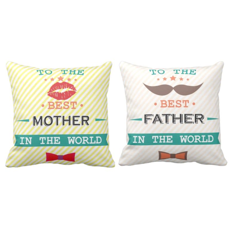 Best Mother Father in the World Cushion Cover Set of 2