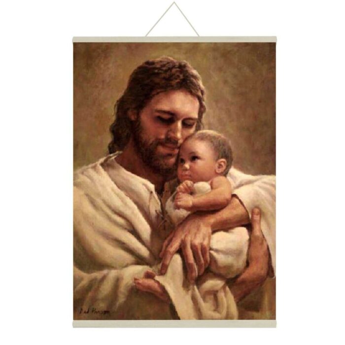 Blissful Lord Jesus Canvas Scroll