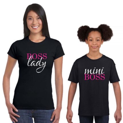 Boss Lady Mini Boss Mom And Child Matching Tshirts