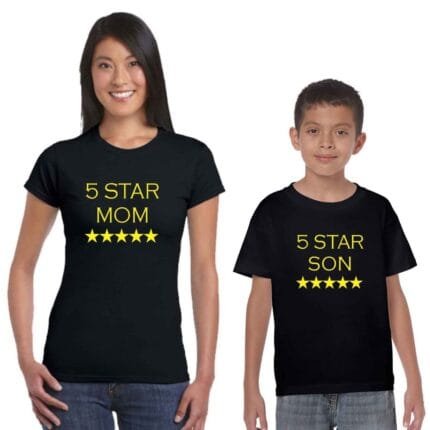 5 Star Mom And Son Family Tshirt