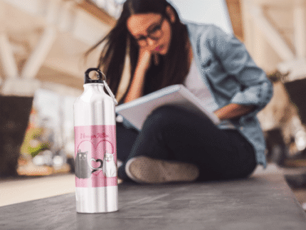 Girlfriend Wife I Love You Kitten Cat Lover Stainless Steel Sipper Water Bottle - 600 ml - Image 3
