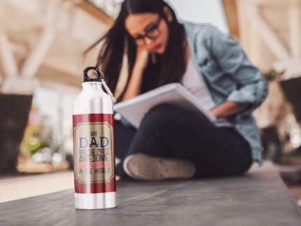 My Dad Has The Most Awesome Daughter in The World Sipper Water Bottle for Dad Stainless Steel - Gym, Office - Image 3