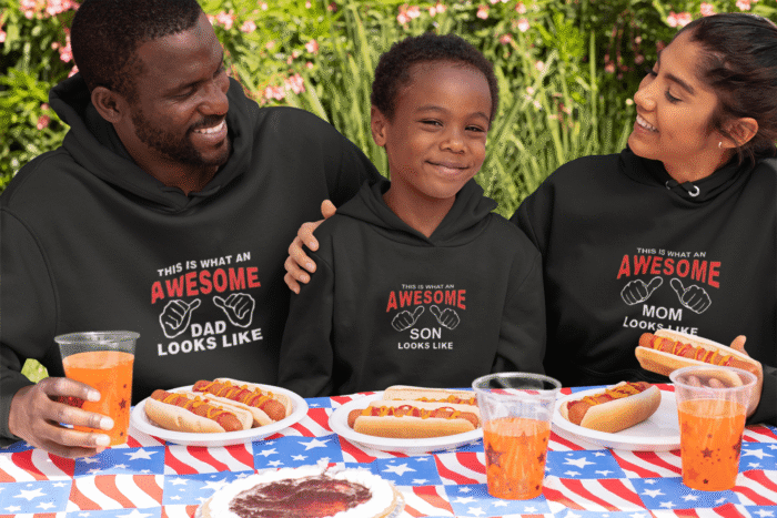 Awesome Look Like Family Sweatshirt Hoodies for Mom Dad and Son Set of 3 Giftsmate