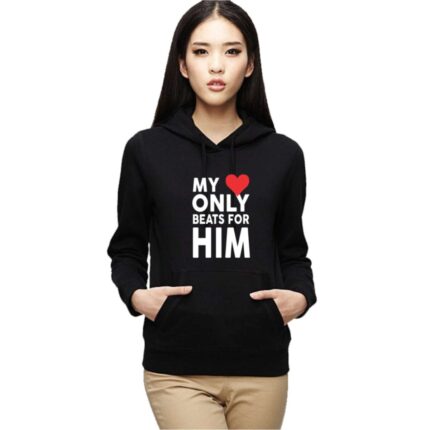 Heart Beats For Him Her Couple T-Shirt - Image 9