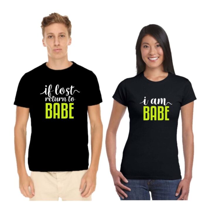 If Lost Return To Babe Couple T-shirt