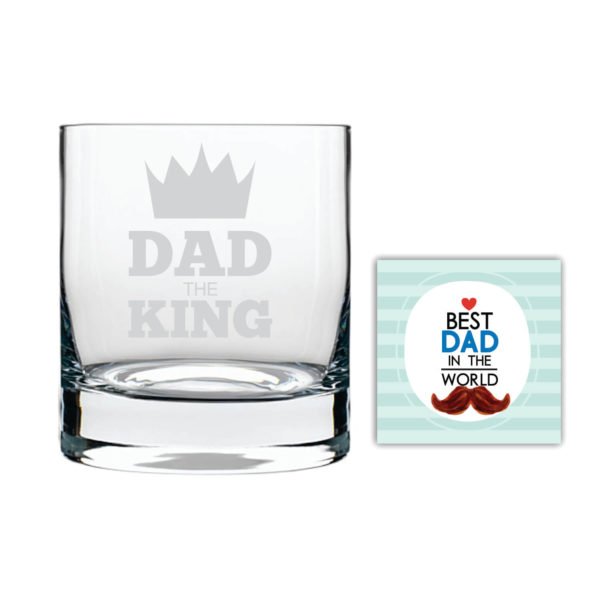 Dad The King Whiskey Glass