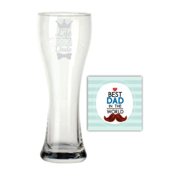 Life Doesnt Come with Instructions but Dad Beer Pilsner Glass