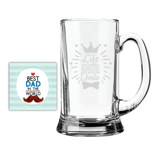 Life Doesnt Come With Instructions But Dad Beer Mug