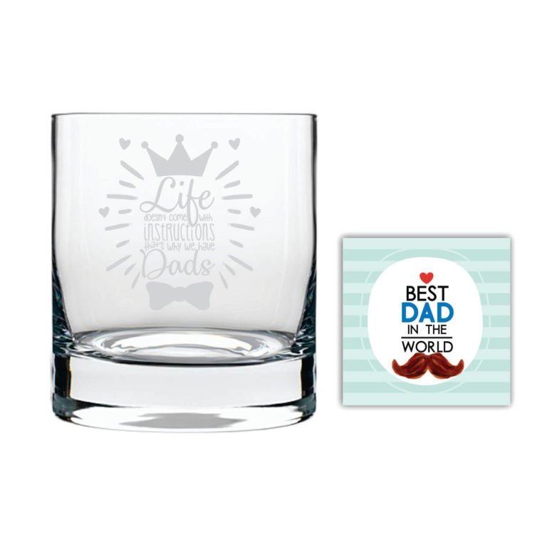 Life Doesnt Come With Instructions but Dad Whiskey Glass