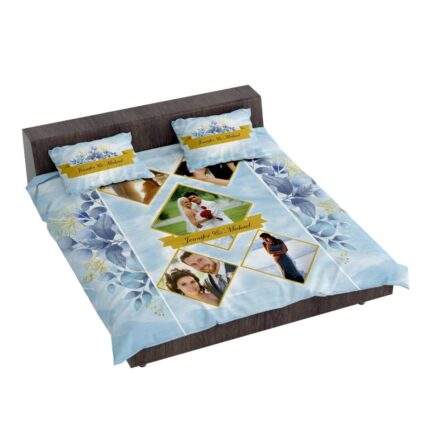 Personalized Photo Bed Sheet for Couple