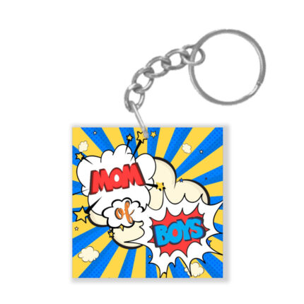 Mom of Boys Keychain