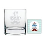 Moustache Awesome Dad Whiskey Glass