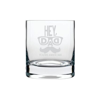 Moustache Awesome Dad Whiskey Glass - Image 4