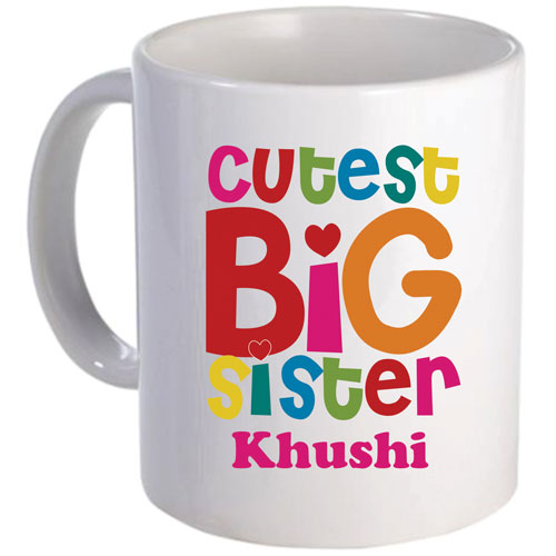 Personalized Cutest Big Sister Mug