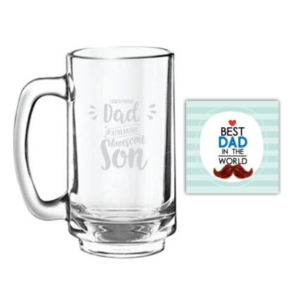 Proud Dad of a Freaking Awesome Son Beer Mug - Image 3