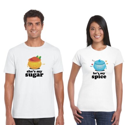 Sugar and Spice Couple T shirts - Image 2