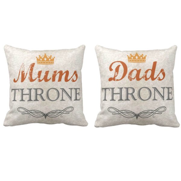 Throne Kind Dad Queen Mom Cushion Cover Set of 2