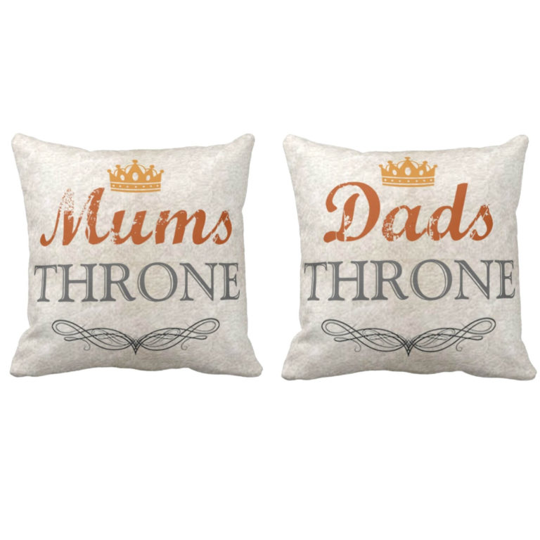 Throne Kind Dad Queen Mom Cushion Cover Set of 2
