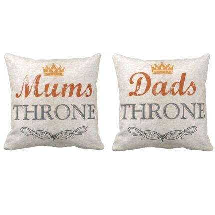 Throne Kind Dad Queen Mom Cushion Cover Set of 2