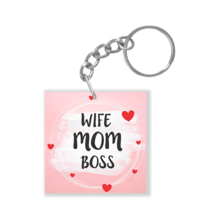 Wife Mom Boss Keychain