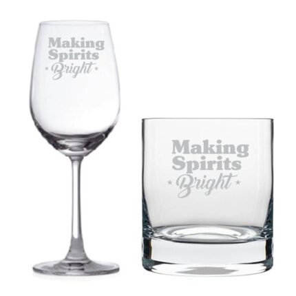 Making Spirits Bright Whiskey Wine Glasses Set of 2 - Image 2