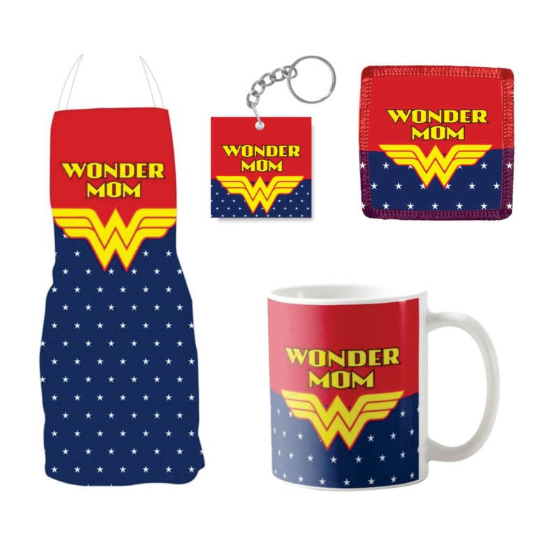 Wonder Mom Coffee Mug and Apron Gift Hamper