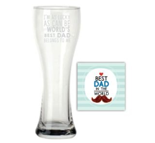 Worlds Best Dad Belongs to me Beer Pilsner Glass