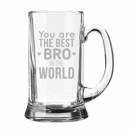 Engraved You Are Best Bro In the World Brother Beer Mug - Image 2