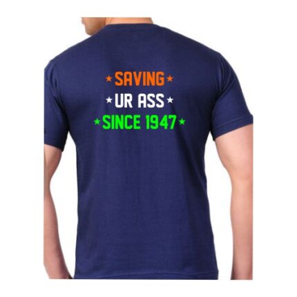 Indian Army saving Your Ass Unisex T-shirt With Back Print - Image 3