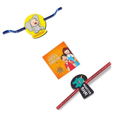 Printed Acrylic Kids Rakhi Set of 2 for Brother and Sister|Raskhabandhan Special