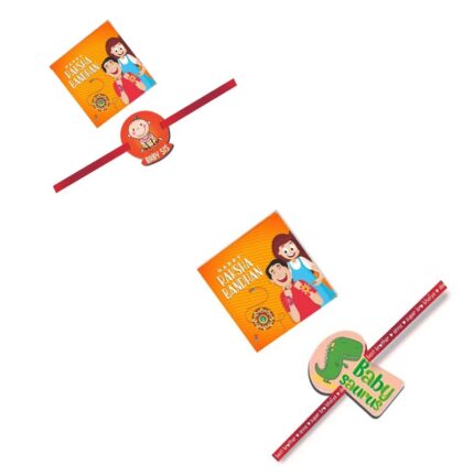 Printed Acrylic Kids Rakhi Set of 2 for Brother and Sister|Raskhabandhan Special