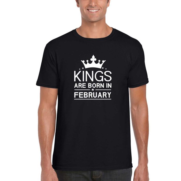 Kings Are Born In February Birthday T-shirt