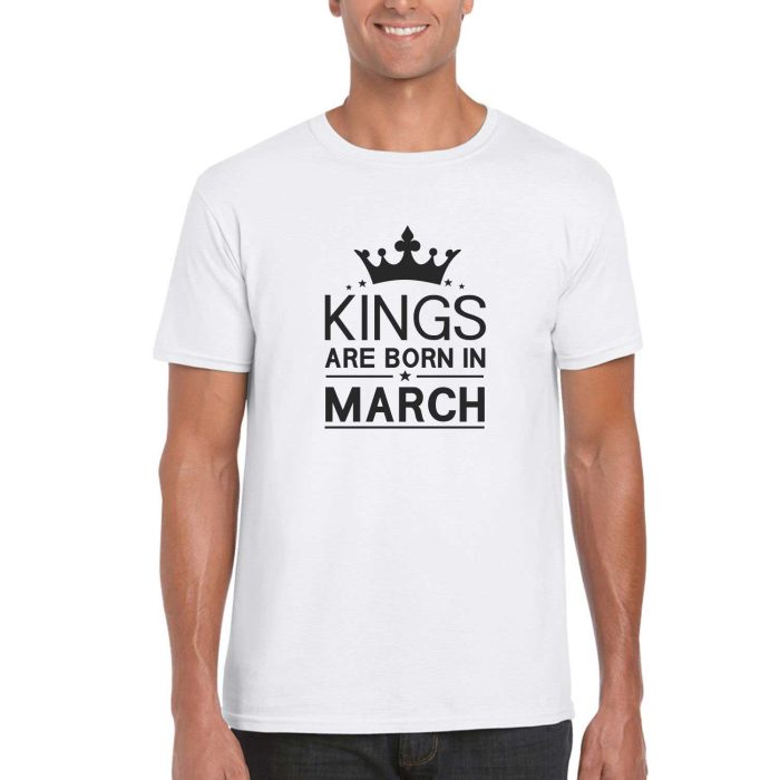 Kings Are Born In March Birthday T-shirt