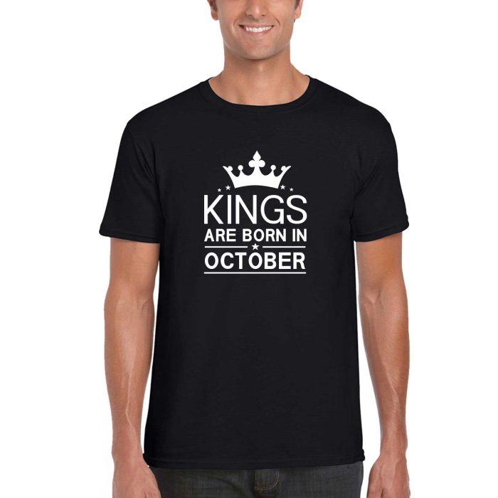 Kings Are Born In October Birthday T-shirt
