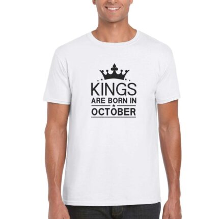 Kings Are Born In October Birthday T-shirt
