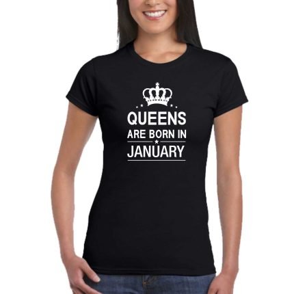 Queens are Born In January Women Birthday T-shirt